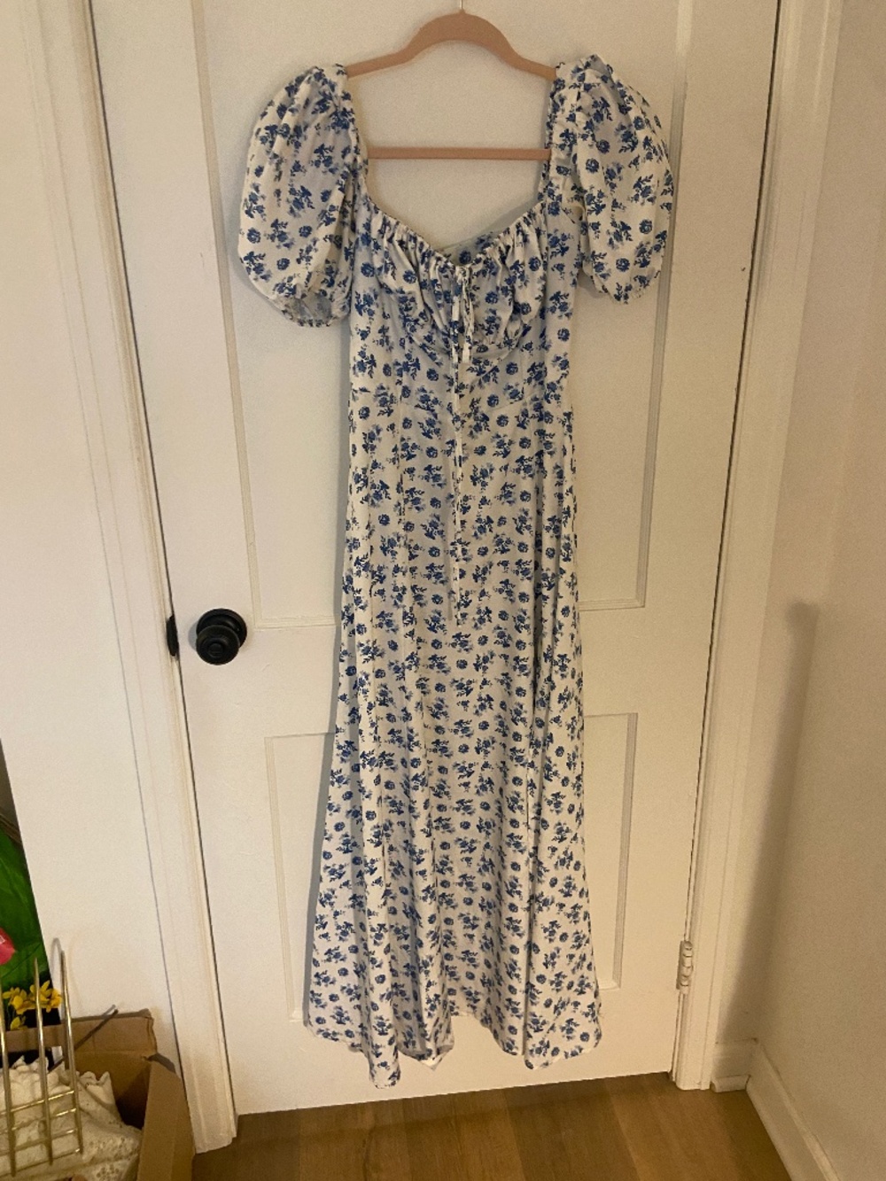 Blue Floral Milkmaid Maxidress